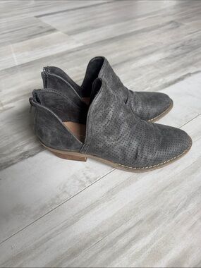 Report Gray Perforated Ankle Booties 7